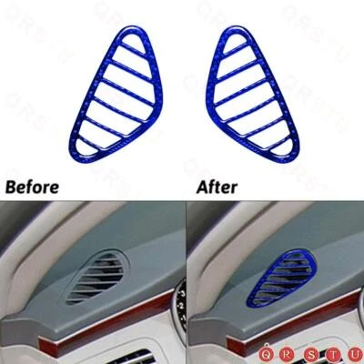 Blue Carbon Fiber Inner Dashboard Air Vent Cover Trim For Hyundai Azera 2006-11 Foto 1 de 4