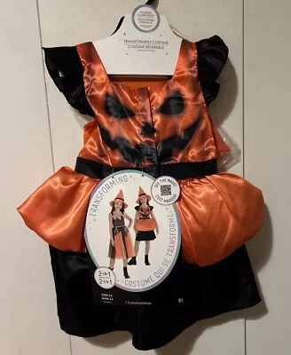 Girls Amscan Pumpkin Scarecrow Reversible Transforming Costume Size Toddler 3/4 - Image 1 of 4