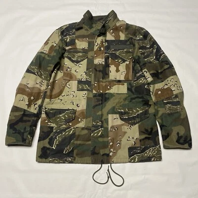 Alpha Industries M-65 поле военного камуфляж камуфляж лоскутное одеяло куртка Xl tiger - Изображение 1 из 4