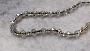 Beautiful short vintage glass necklace, aurora borealis - Picture 1 of 5