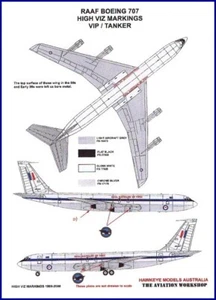 1/72 RAAF DECALS AAF-19; Boeing B707 Tanker / VIP  High & Low Viz Options - Bild 1 von 4