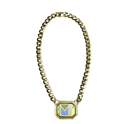Michaela Frey Wille Team Pendant Chain Necklace Art Deco Modern Jewellery Enamel - Image 1 of 4
