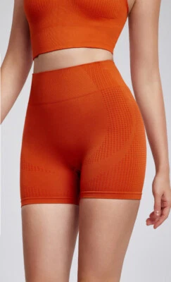 Pantalones Cortos de Yoga Cintura Alta para Mujer Levantar Cadera Apretados Sin Costuras Modelado Fitness Shorts Foto 1 de 4