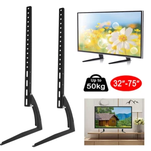 Universal Table TV Stand Bracket Base VESA Pedestal Top Mount For 32-75 inch - Picture 1 of 8
