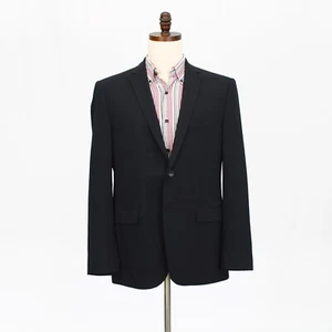Theory 44R Black Sport Coat Blazer Jacket Solid 2B Wool - Picture 1 of 11