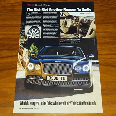 BENTLEY FLYING SPUR MAGAZINE ARTICLE MOTOR TREND FIRST LOOK SEDAN SALOON - Image 1 of 3