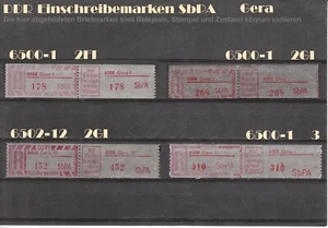 DDR R-Zettel SbPA Einschreibemarken GERA 6500 6502 65 postfrisch ** LOT - Bild 1 von 2