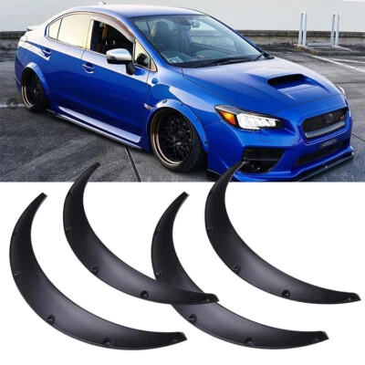4X 89cm JDM Fender Flares Extra Wide Body Kits Wheel Arches For Subaru WRX STI - Image 1 of 4