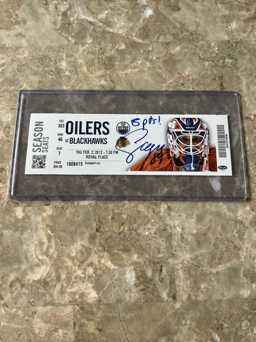 Rare Sam Gagner 8 Point Night Ticket Stub Signed Autograph Oilers Gretzky Record Cover