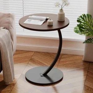 Round Mini Coffee Table Light Luxury Bedside Side Table for Small Apartment - Picture 1 of 11