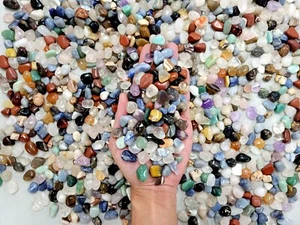 Mini Tumbled Gemstones Brazilian Mix Bulk Natural Crystals Small Stones Lot - Picture 1 of 6