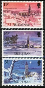 Isle of Man 1985, Christmas, Churches set MNH, Mi 295-297 3€ - Picture 1 of 1