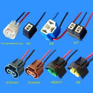 H1/4/7/8/9/11 HB3/4 Car Headlight Replacement Repair Bulb Holder Connector Plug - Picture 1 of 9