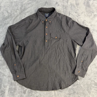 Vintage Ambercrombie Fitch Henley Pullover Shirt Mens 2XL Brown Y2K Distressed - Image 1 of 4