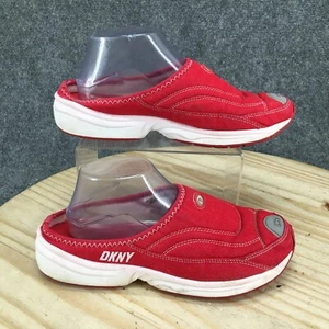DKNY Shoes Mens 9 Mule Sneakers Red Slip On Casual Comfort Closed Toe Low Top - Picture 1 of 14