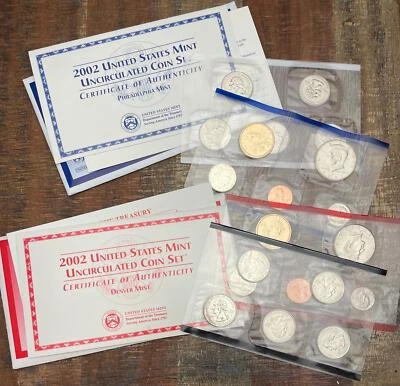 2002 P & D ~ US Mint Uncirculated Coin Set ~ In OGP with COA - Image 1 of 4