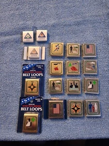 Vintage, Boy Scout BSA Award Metal Belt Slides Merit Awards Lot, Some NOS - Picture 1 of 5