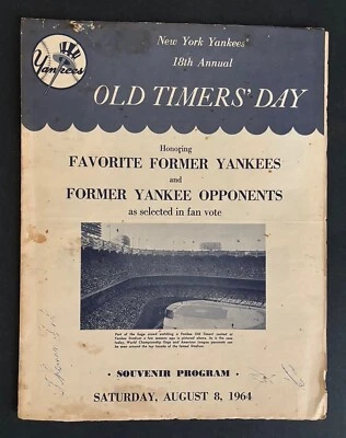 1964 New York Yankees Old Timers Game Program - Image 1 of 3