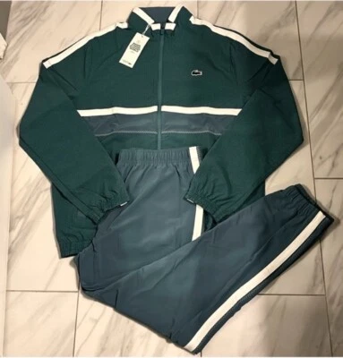 Nuevo chándal para hombre Lacoste verde azulado oscuro blanco $260 Foto 1 de 4