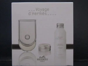 Voyage d'Hermes 3 Pieces Set 3.3 oz EDT Refillable Spray + Shower Gel + Balm - Picture 1 of 1