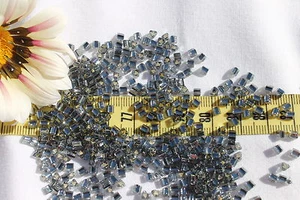 8/0 Triangle Toho Glass Seed Beads 17-Silver Lined Gray/ 28 grams # 29B - Picture 1 of 1