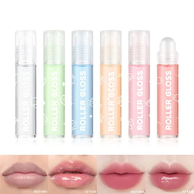 3PCS Women Sparkling Roll On Lip Oil Lip Gloss Moisturizing Hydrating Lip Glaze - Image 1 of 4