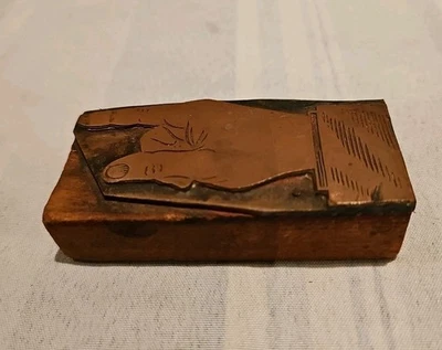 Vintage Letterpress Printing Block copper Finger Pointing Large Size free ship - Image 1 of 4