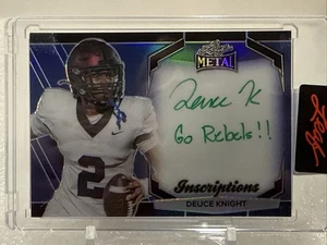 2024 Leaf Metal Football INSCRIPTION AUTO - Deuce Knight 93/100 GO REBELS!! - Picture 1 of 2