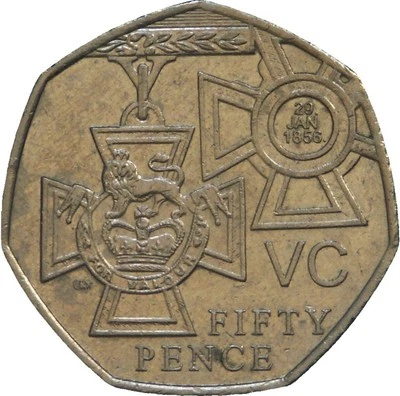 United Kingdom | 50 Pence Coin | Victoria Cross | KM:1057 | 2006 - 2009 - Image 1 of 4