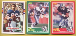1989 Topps Score JAMES LOFTON Oakland Raiders Buffalo Bills 3 Karten Lot Fehler - Bild 1 von 1