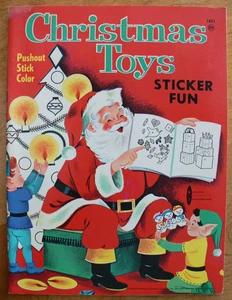 CHRISTMAS TOYS STICKER FUN - PUSHOUT -  STICK - COLOR ~ Complete, Unused ~ 1965 - Bild 1 von 11