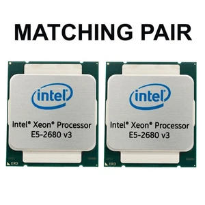 2x Intel Xeon E5-2680 v3/12x2, 5GHz-3, 3GHz/12 CPU/LGA2011-3/Matched Pair - Picture 1 of 1