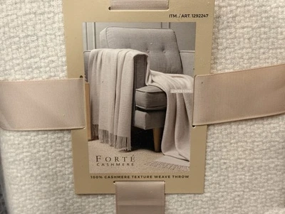 Dawson Forte  100% Cashmere Woven Throw (limestone) - Image 1 of 4