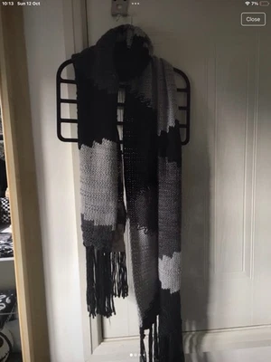 Label Lab Chunky Knitted Oversized Scarf With Tassels - Image 1 of 4