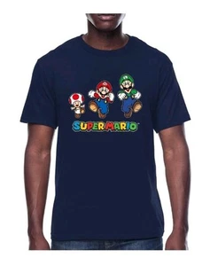 New Super Mario Group Run Short Sleeve Graphic T-Shirt, Navy 3XL free shipping.  - Picture 1 of 5