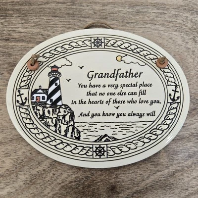 Trinity Pottery Oval Hanging Wall Plaque Grandfather Love Nautical Lighthouse - Image 1 of 3