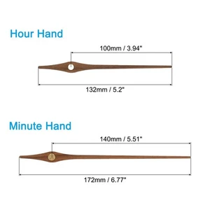 Kit Lancette Orologio, 5 Set Meccanismo Legno Orologio Mano Parti per Orologio 14 Pollici, H1 - - Foto 1 di 5