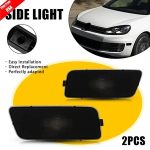 Smoked Lens Front Bumper Side Marker Light Housing For 2010-2014 VW MK6 Golf/GTI - Picture 1 of 13