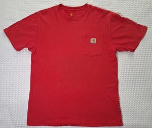 Camiseta Carhartt Algodón Rojo Con Bolsillo Talla M - Imagen 1 de 9