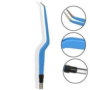 European Non Stick Bipolar Forceps Bayonet 7" Angled Up 1.3mm Reusable EL-118 - Picture 1 of 3