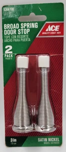 ACE Broad Spring Door Stop Satin Nickel 2 Pack 3" #5368709 - Picture 1 of 2