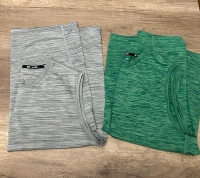 Lot of 2 Men's Tek Gear DryTek Sleeveless Muscle Tanks Gray/Green Size Large - Image 1 of 2