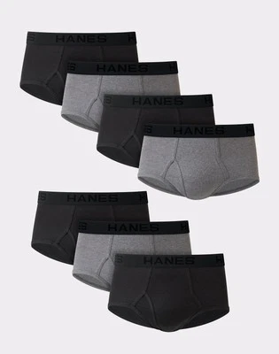 Hanes Brief 7 Pack Ultimate Men TAGLESS No Ride Up Comfort Flex Waist Black/Grey - Image 1 of 4