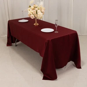 Burgundy 60x126" RECTANGLE Lamour Satin TABLECLOTH Wedding Party Home Banquet - Picture 1 of 8