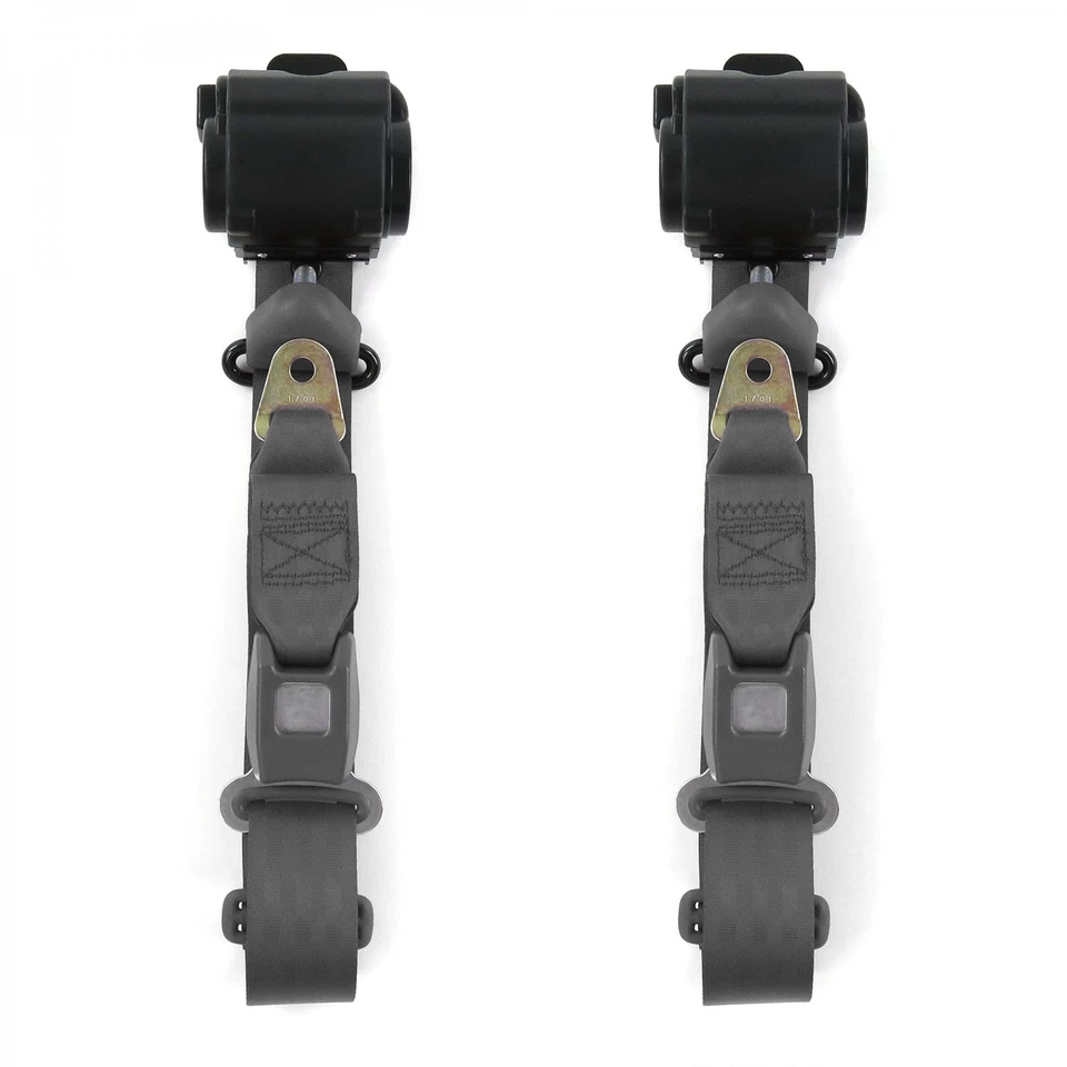 Ford Falcon 1966-70 Standard 3pt Charcoal Retract Bucket  Seat Belt Kit-2 Belts  - Image 1 of 1