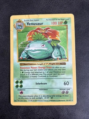 Venusaur 015/102 Base Set (Shadowless) Holo - Image 1 of 3