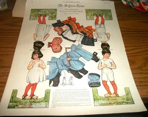 1922 the Belgian Twins UNCUT Paper Doll. The Ladies Home Journal October 1922 - Picture 1 of 1