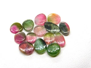 Lote de 14 rebanadas de turmalina bicolor de sandía natural bio color 9,80 quilates - Imagen 1 de 6