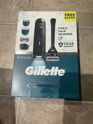 Gillette Intimate i7 Men’s Premium Body & Pubic Hair Trimmer w/ Razor  BRAND NEW - Image 1 of 2