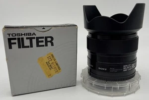 Sony SEL35F18 35mm f/1.8 OSS Camera Lens, w/Caps, Toshiba PL Filter & Hood - Picture 1 of 18